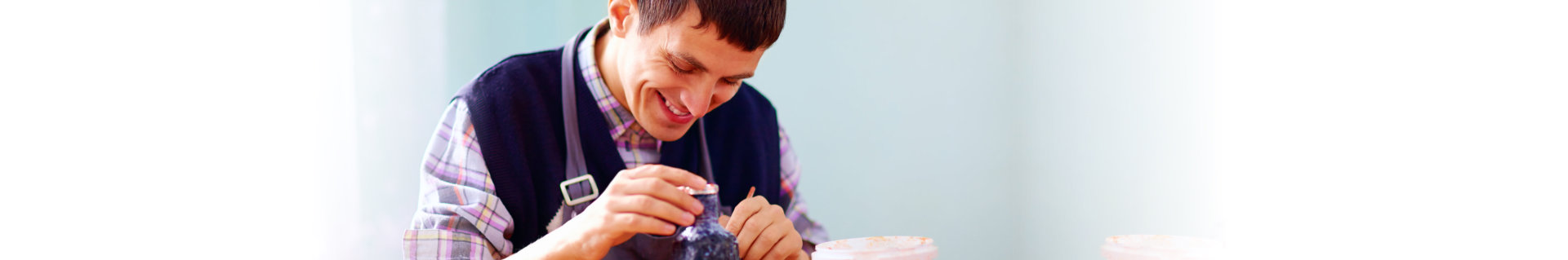 a teen doing art work